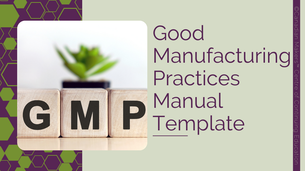 Good Manufacturing Practices Manual Template